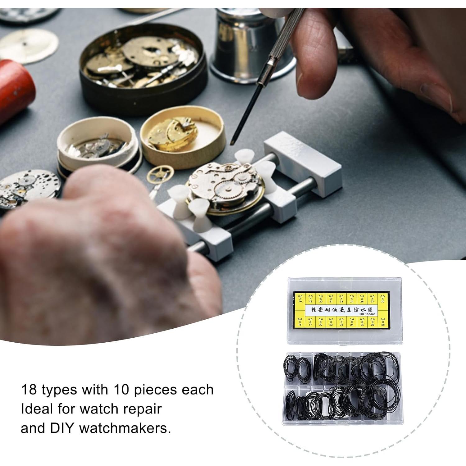 Kit de Anillos de Sellado de Reloj Yosoo 180 Piezas Goma