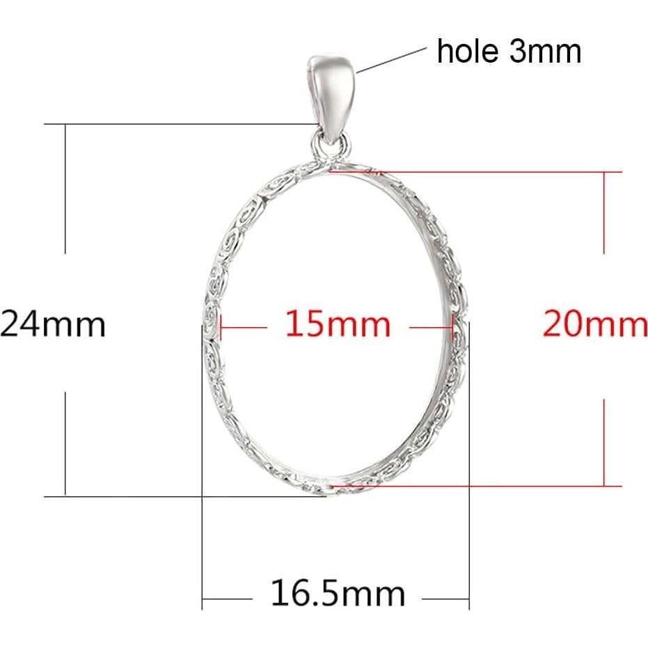 Pendiente de bandeja de plata esterlina 925 para cabujón 15x20mm