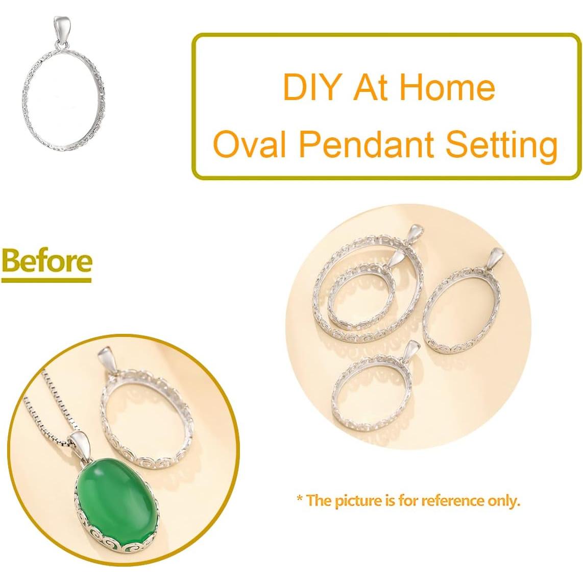 Pendiente de bandeja de plata esterlina 925 para cabujón 15x20mm