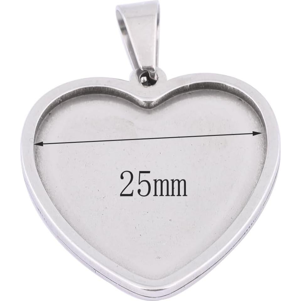 10 Piezas de Base de Cabochón Corazón 25mm Reidgaller