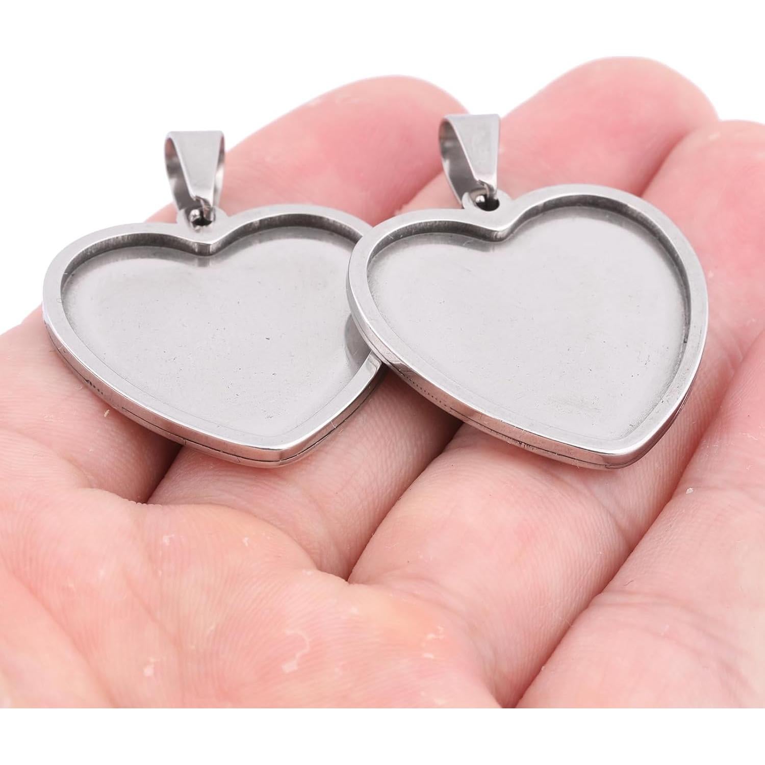 10 Piezas de Base de Cabochón Corazón 25mm Reidgaller