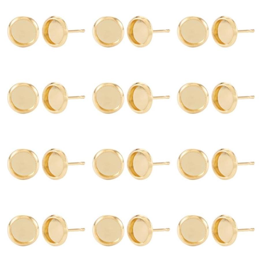 Aretes de Acero Inoxidable Craftdady 100 Piezas 6mm Dorados