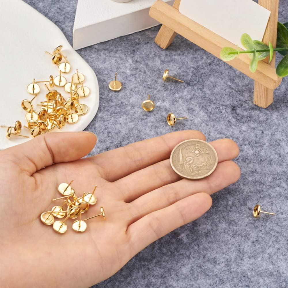 Aretes de Acero Inoxidable Craftdady 100 Piezas 6mm Dorados