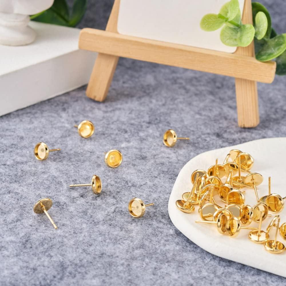 Aretes de Acero Inoxidable Craftdady 100 Piezas 6mm Dorados