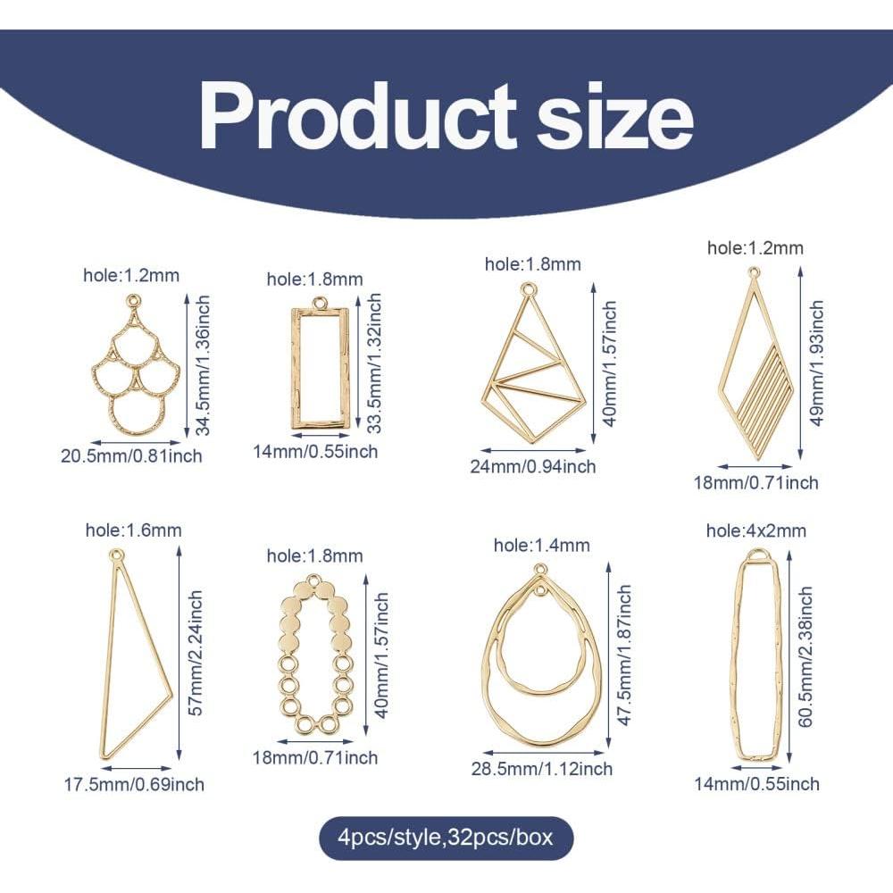 Marco para Pendientes Geométrico Bestewelry 32 Piezas DIY