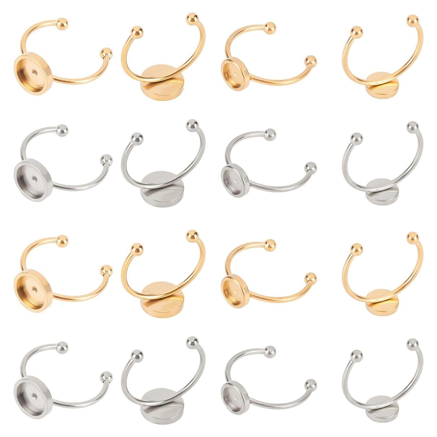 Anillos Ajustables UNICRAFTALE 16pcs Acero Inoxidable 6/8mm