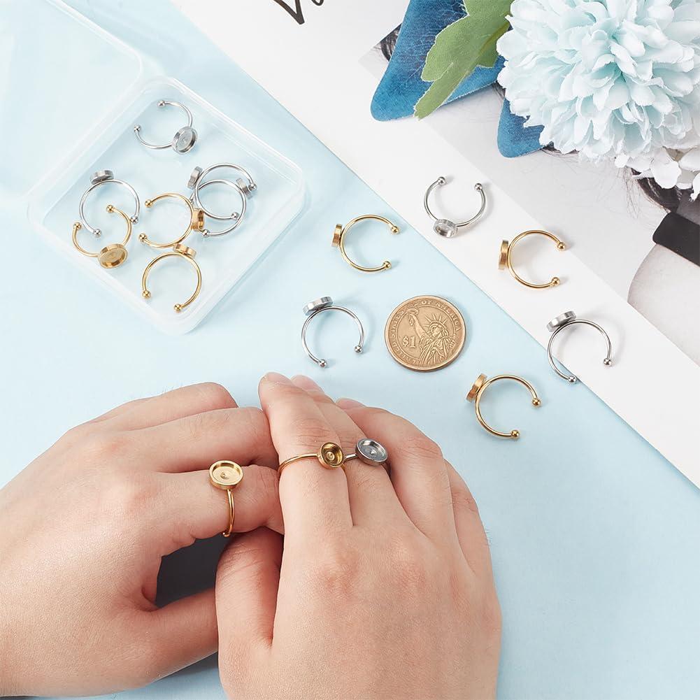 Anillos Ajustables UNICRAFTALE 16pcs Acero Inoxidable 6/8mm