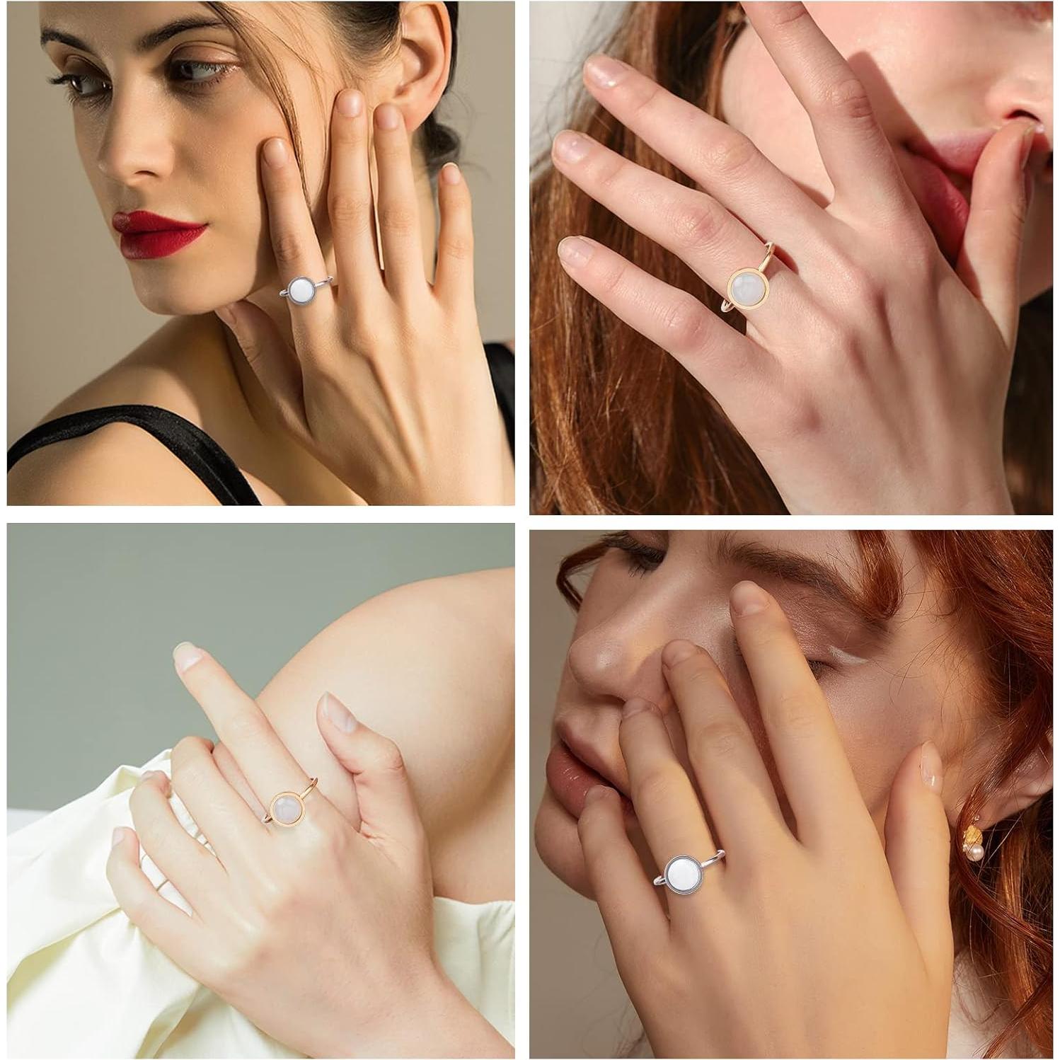 Anillos Ajustables UNICRAFTALE 16pcs Acero Inoxidable 6/8mm