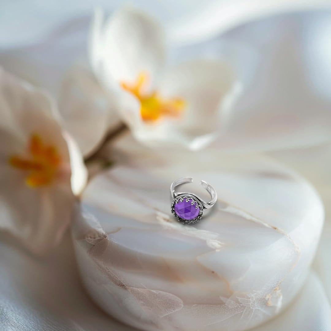 Anillos en Blanco de Plata Esterlina 925 Ajustables 10x10mm