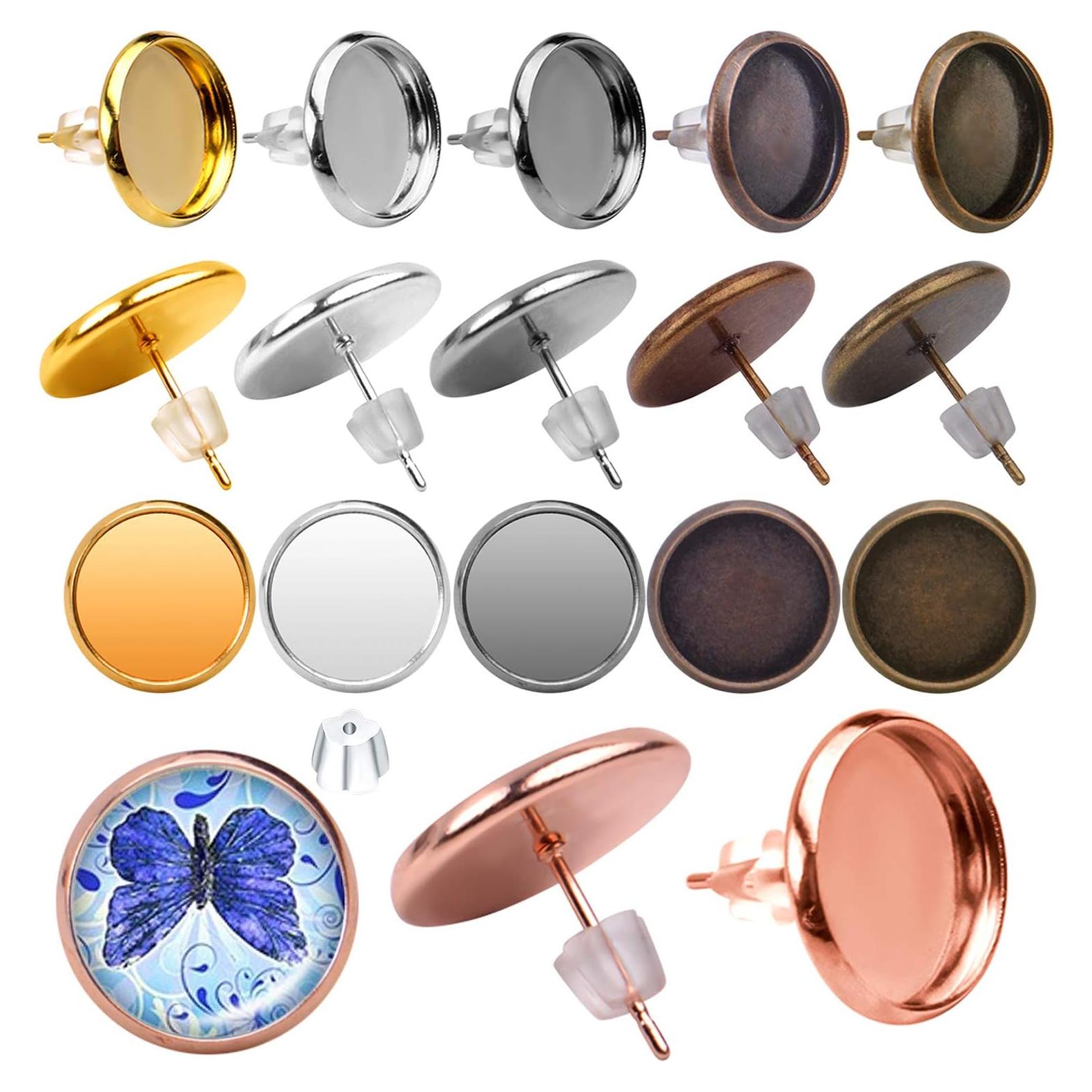 Configuraciones de Aretes Aylifu 60pcs Acero Inoxidable 12mm