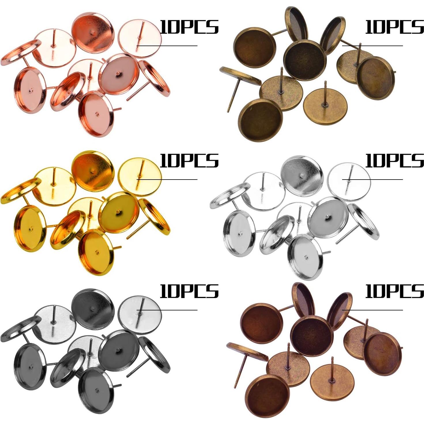 Configuraciones de Aretes Aylifu 60pcs Acero Inoxidable 12mm