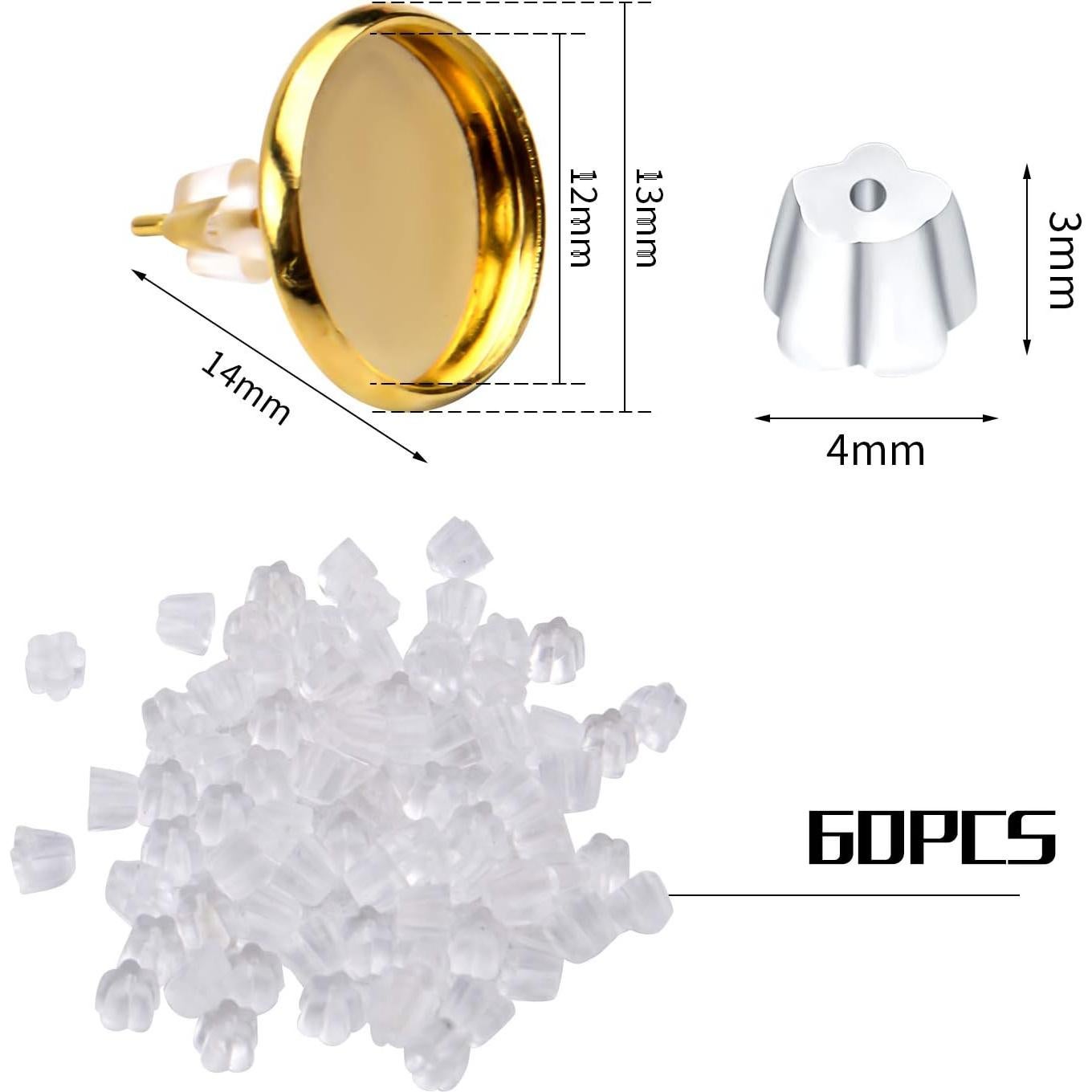 Configuraciones de Aretes Aylifu 60pcs Acero Inoxidable 12mm