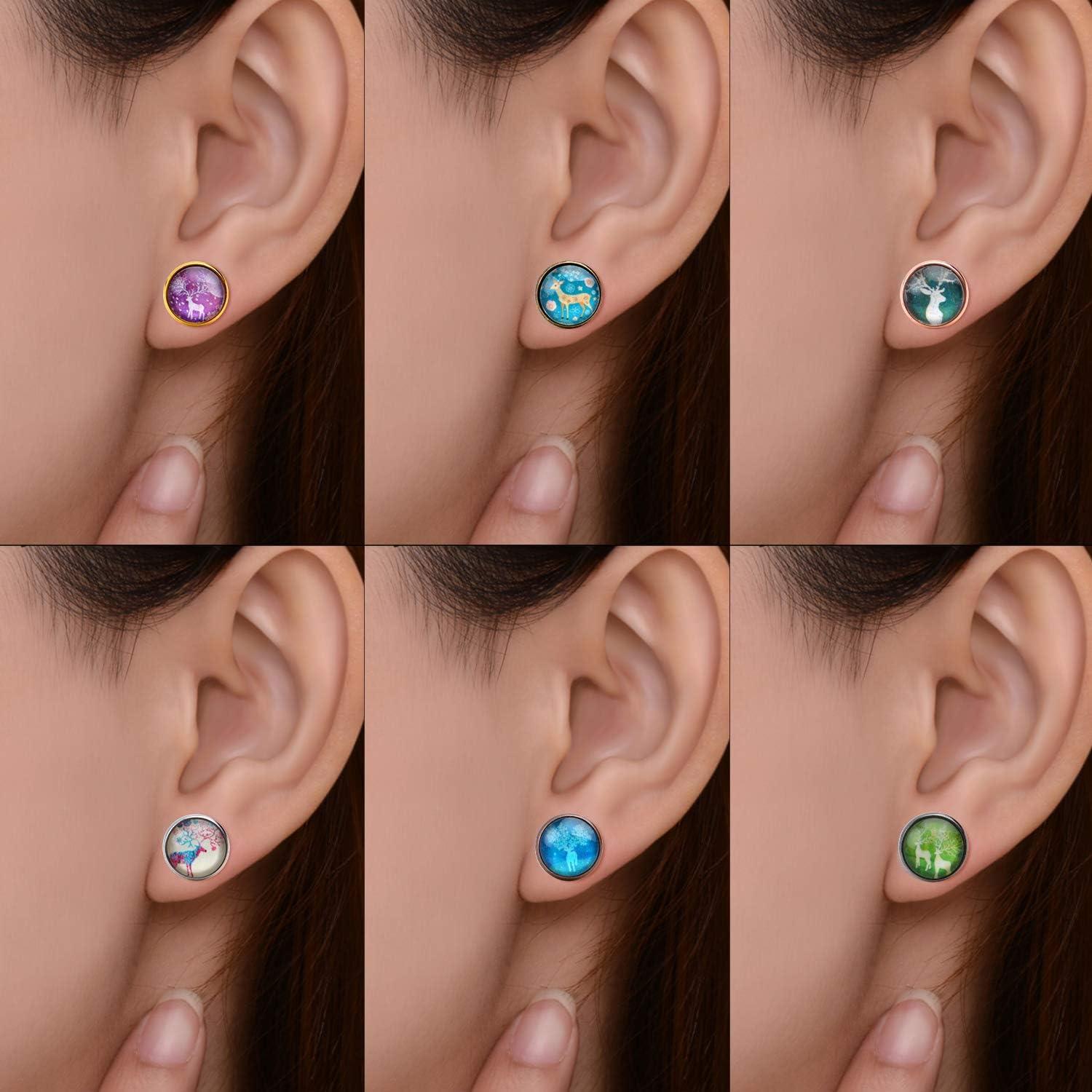 Configuraciones de Aretes Aylifu 60pcs Acero Inoxidable 12mm