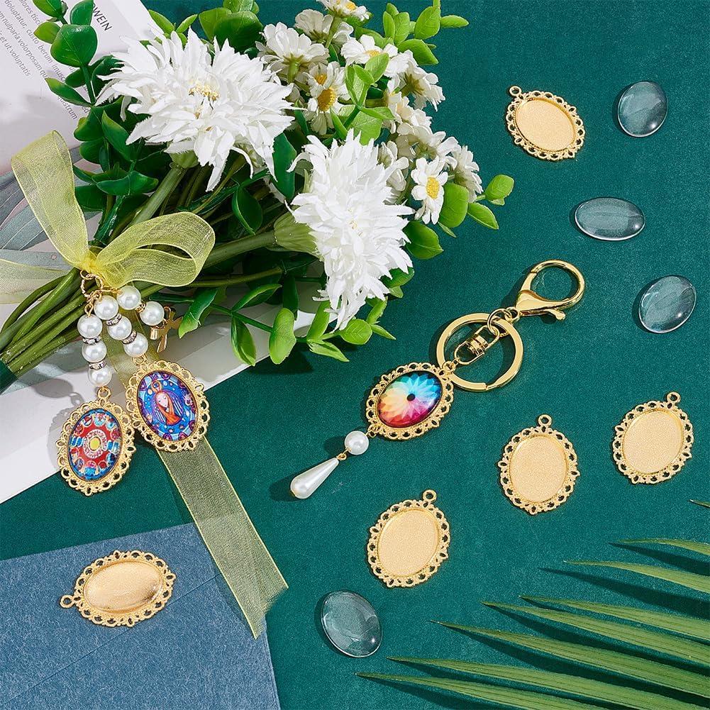 Kit de Colgantes Bezel PH PandaHall - 60 Piezas Doradas