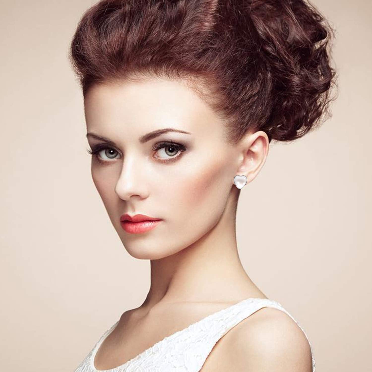 Pendientes de Stud Corazón Aylifu 40 Piezas Acero Inoxidable