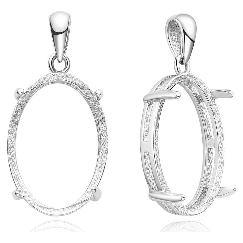 2 Piezas Bisel Ovalado 10x8mm Plata Esterlina 925 Hipoalergénica