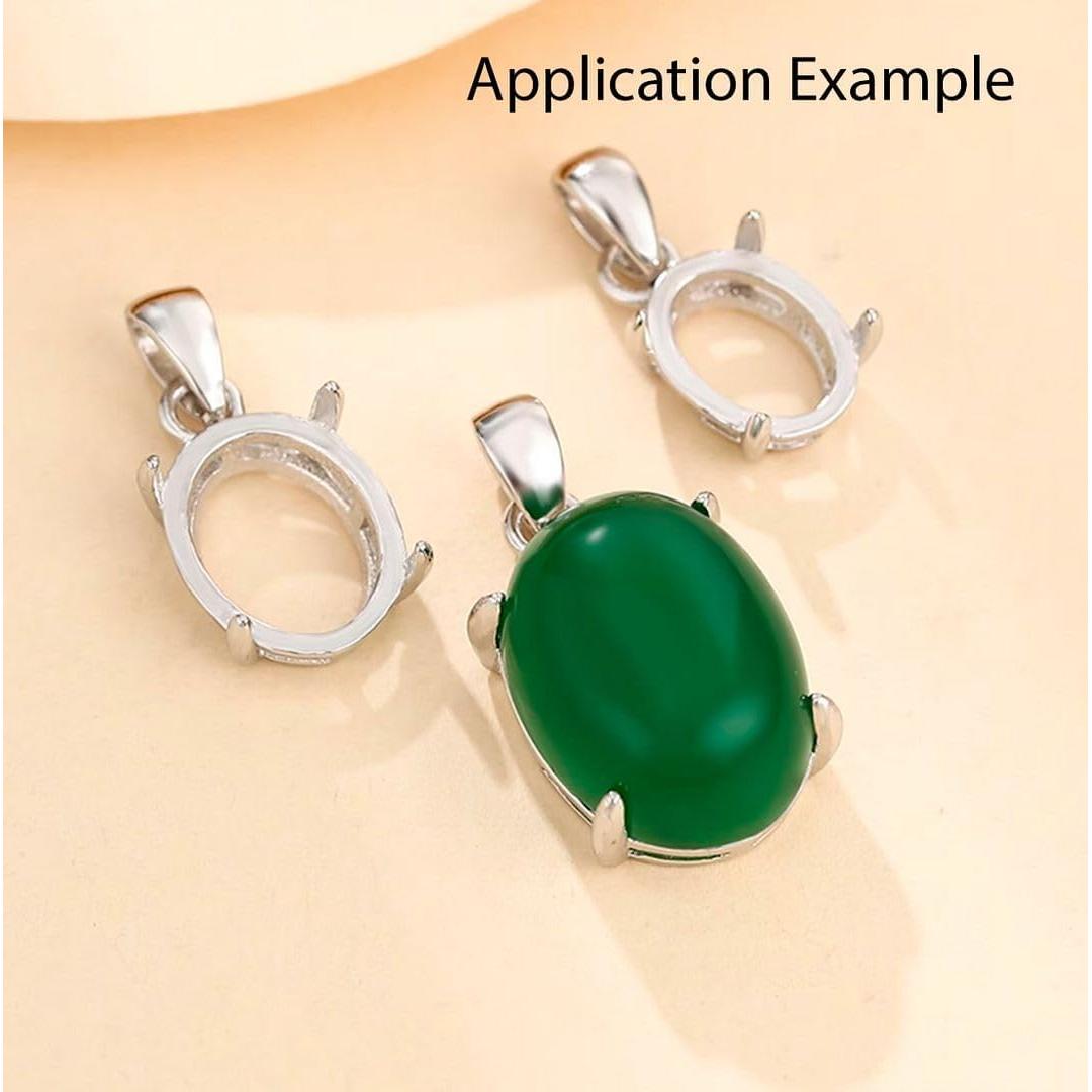 2 Piezas Bisel Ovalado 10x8mm Plata Esterlina 925 Hipoalergénica