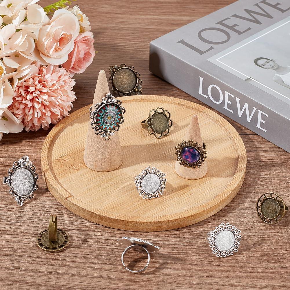 16 Anillos en Blanco Ajustables SUNNYCLUE - 8 Estilos Vintage DIY