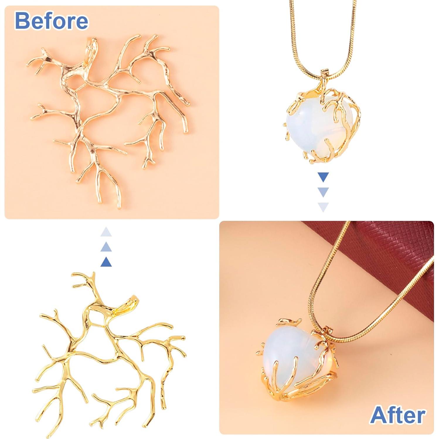 Plantillas de Joyería en Forma de Rama Doradas 4 Pcs - Isslly