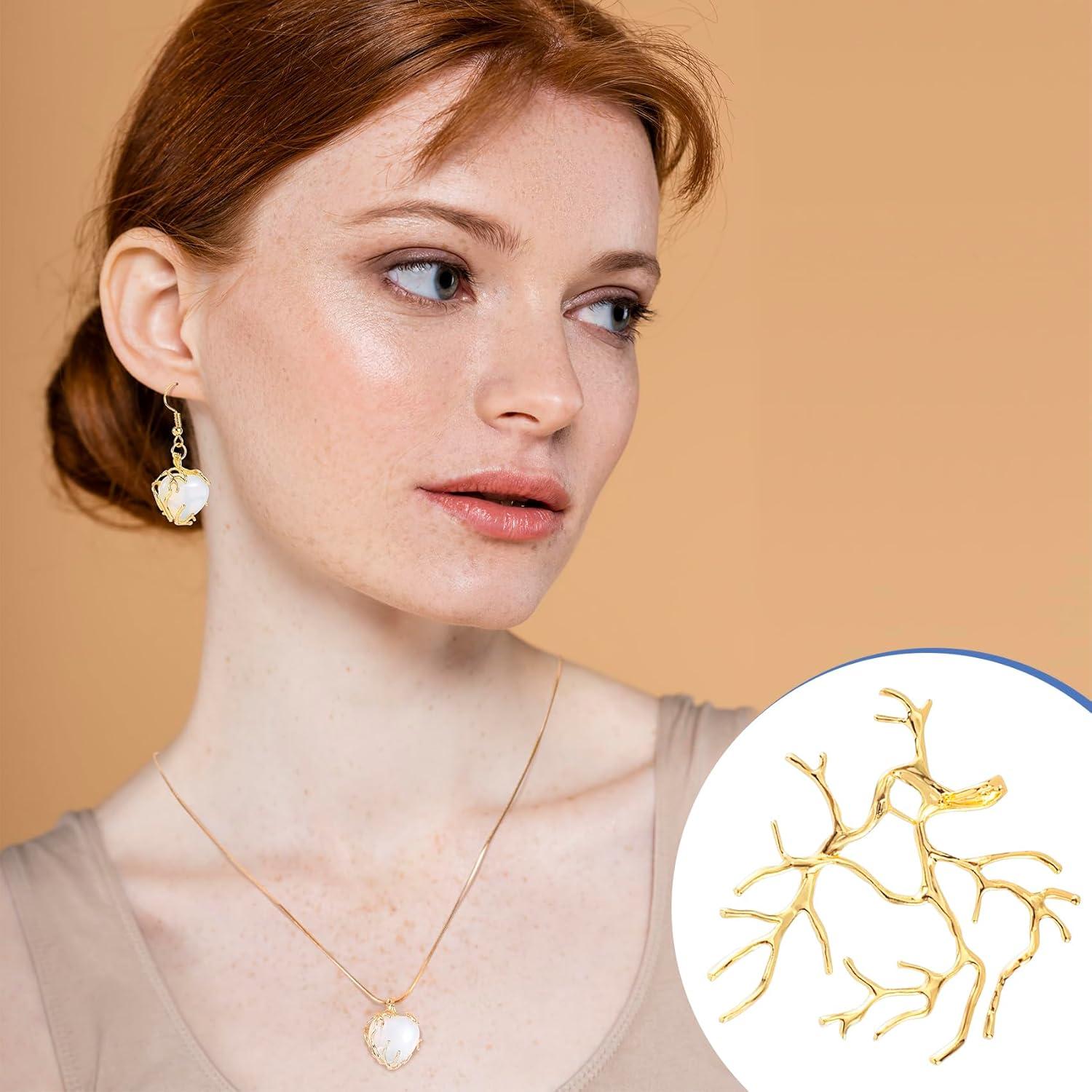 Plantillas de Joyería en Forma de Rama Doradas 4 Pcs - Isslly