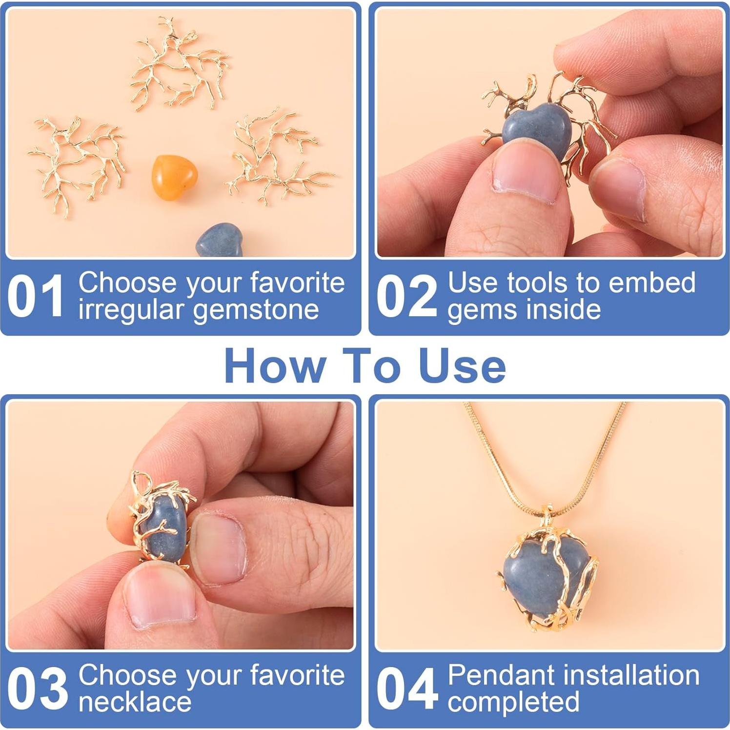 Plantillas de Joyería en Forma de Rama Doradas 4 Pcs - Isslly