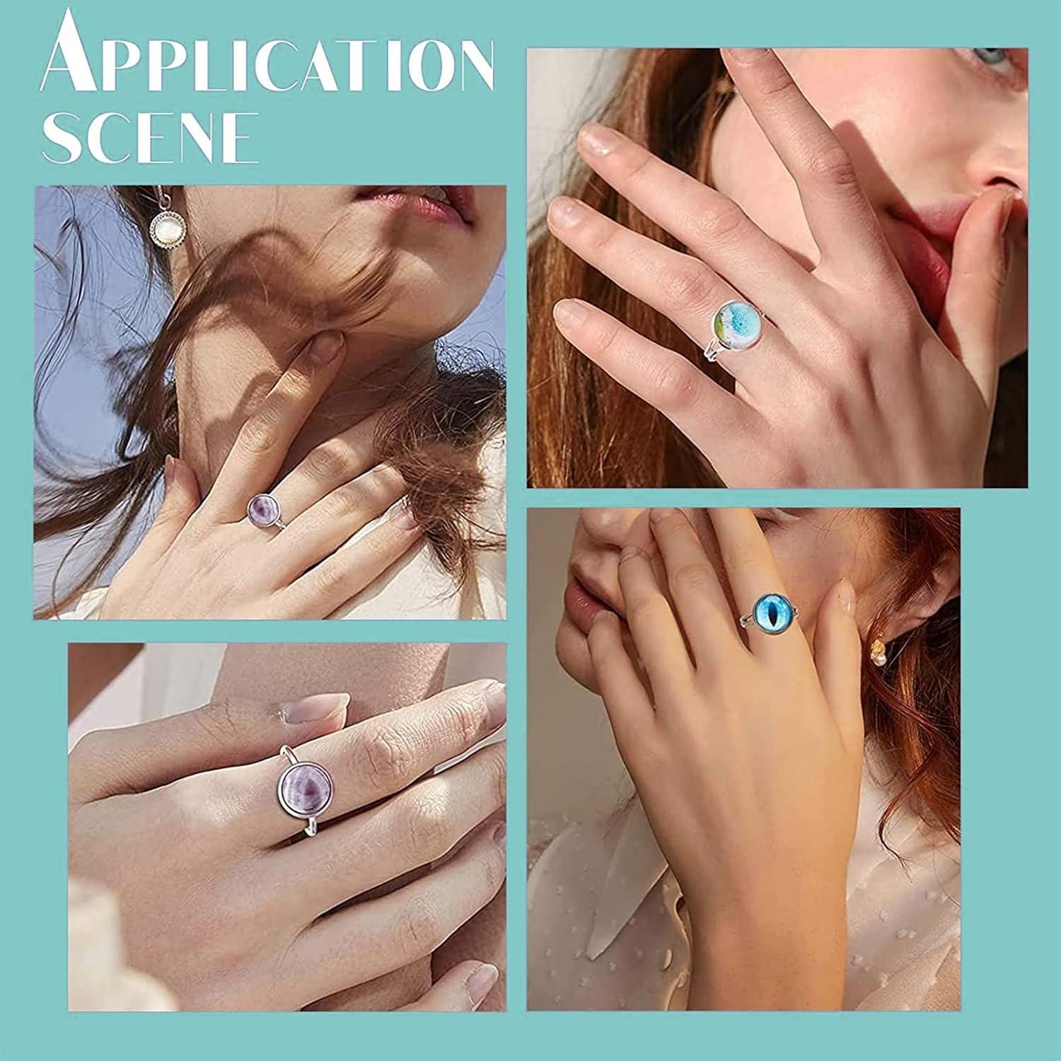 Kit de 80 Anillos Ajustables y Cabochones de Vidrio SUNNYCLUE