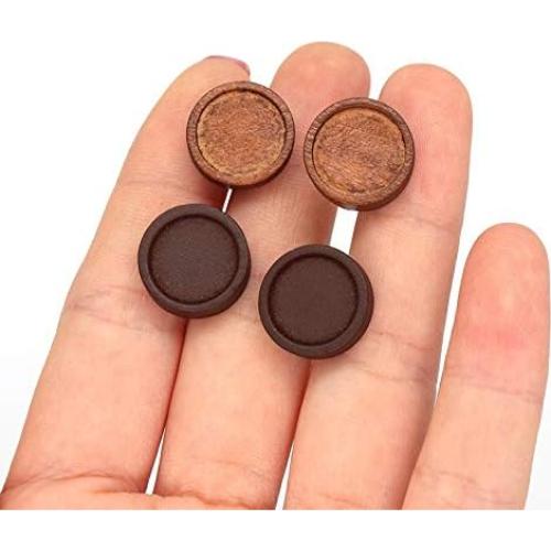 40 Piezas Cabujón de Madera 12mm y Acero Inoxidable SHUNAE