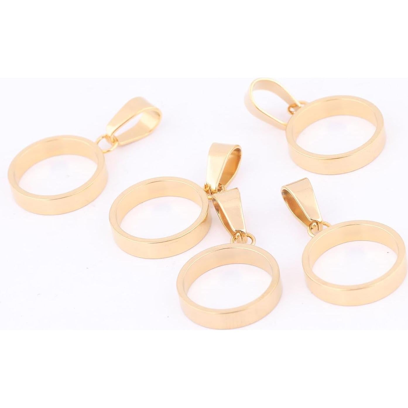 20pcs Colgantes Corazón Abierto Reidgaller 12mm Acero Inoxidable Baño Oro