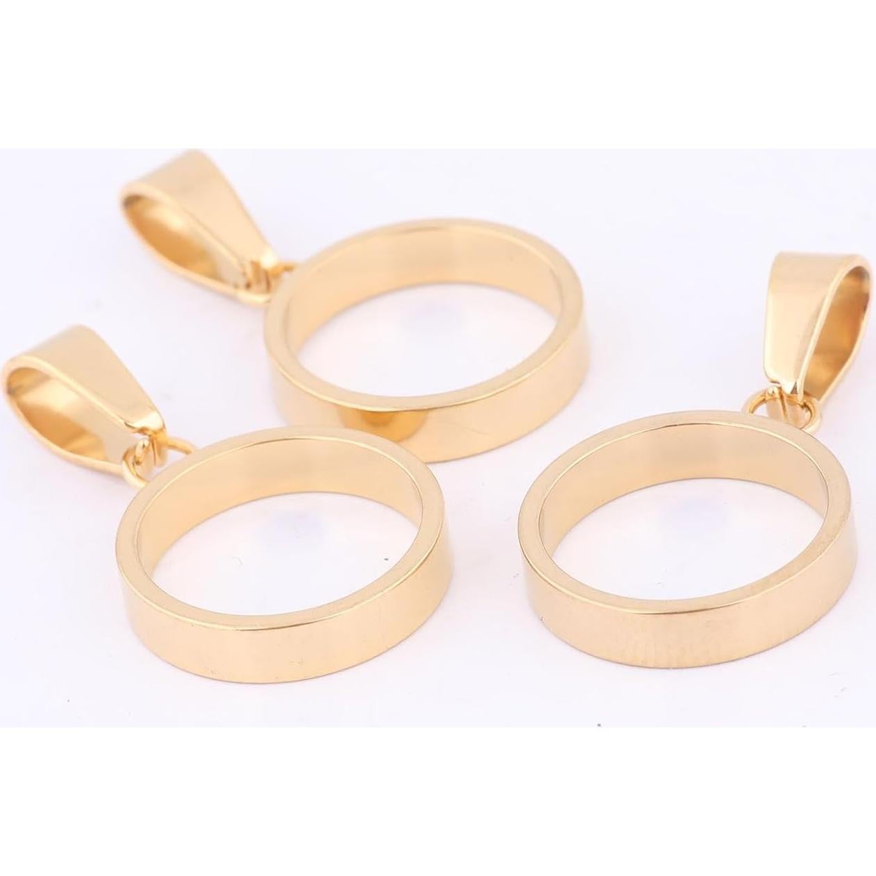 20pcs Colgantes Corazón Abierto Reidgaller 12mm Acero Inoxidable Baño Oro