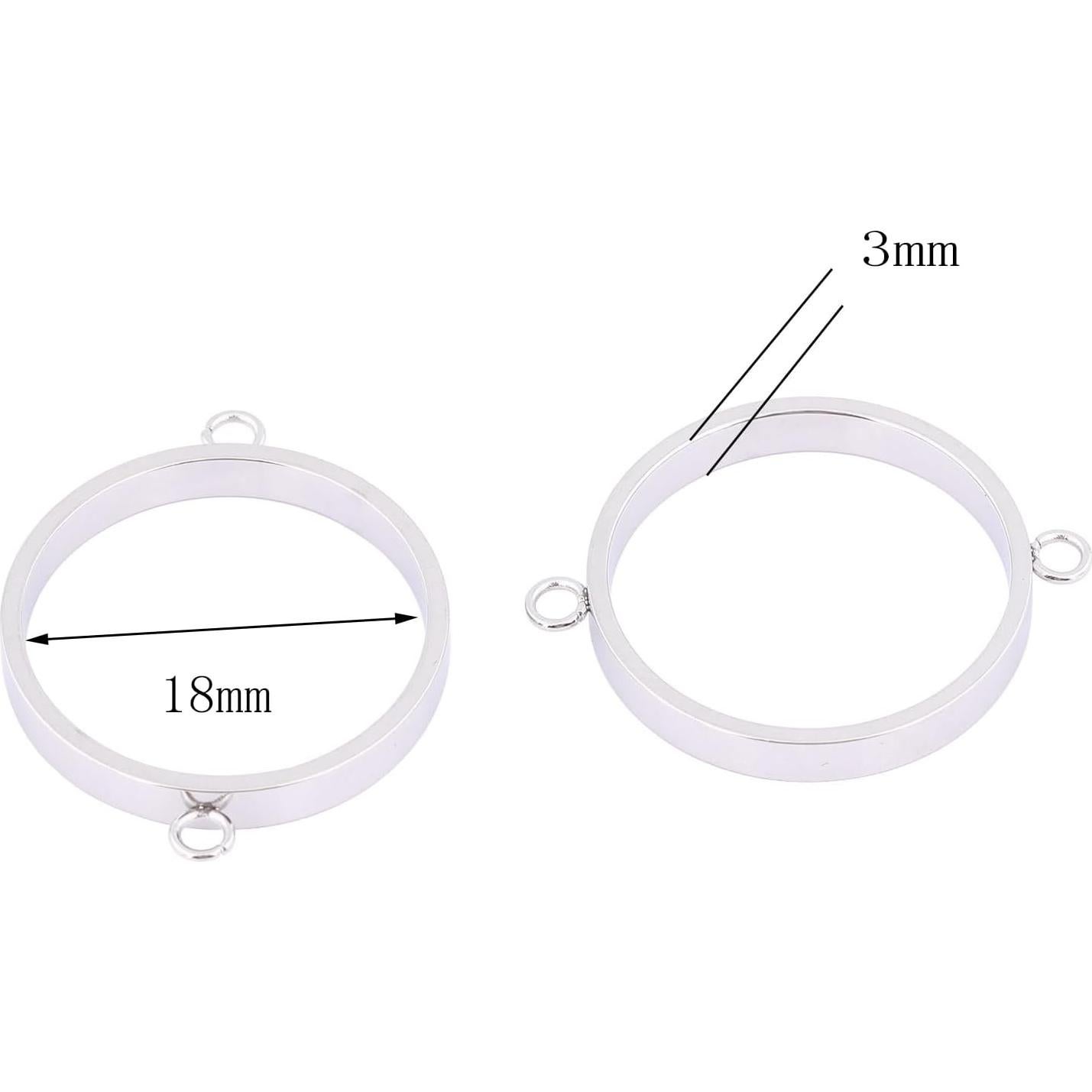 20 Conectores Abiertos Redondos 18mm Acero Inoxidable Reidgaller