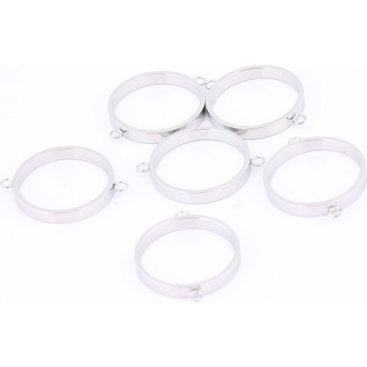 20 Conectores Abiertos Redondos 18mm Acero Inoxidable Reidgaller