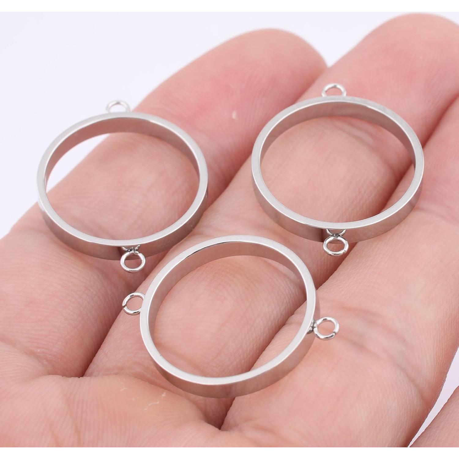 20 Conectores Abiertos Redondos 18mm Acero Inoxidable Reidgaller