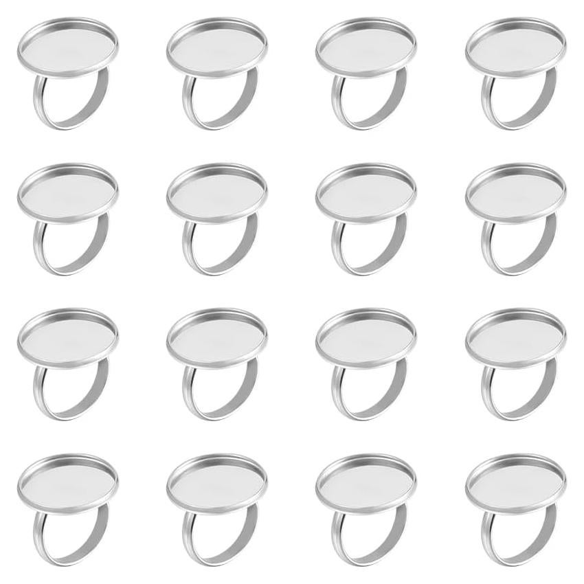 50pcs Base de Anillo Ajustable Acero Inoxidable 20mm PH PandaHall