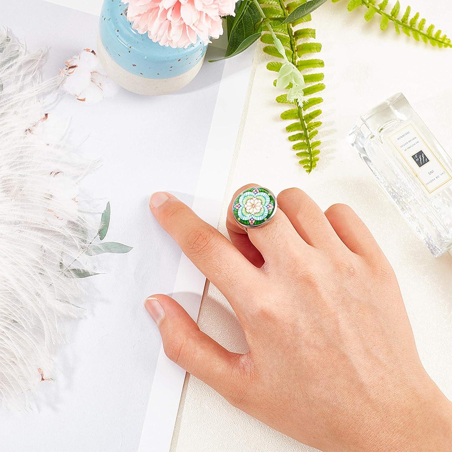 50pcs Base de Anillo Ajustable Acero Inoxidable 20mm PH PandaHall