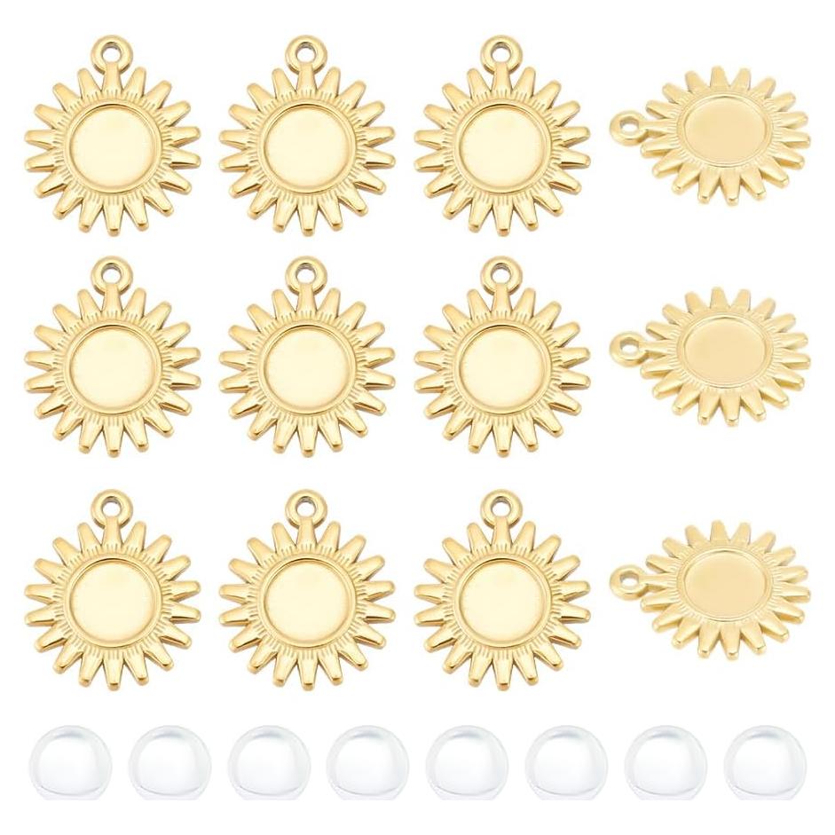Set de 12 Colgantes Bezel Oro 18K UNICRAFTALE para Joyería