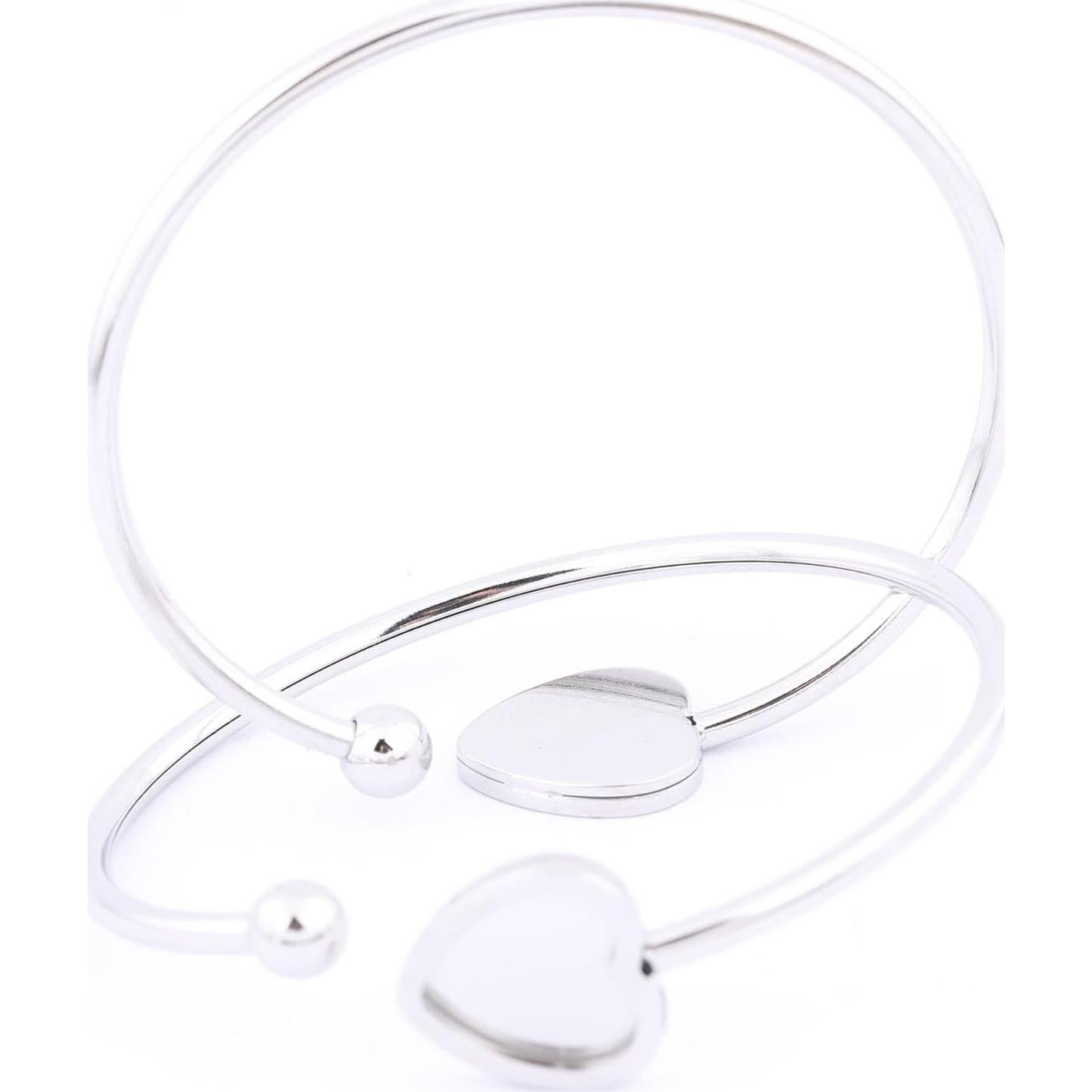 5 Piezas Base de Pulsera Corazón 12mm Acero Inoxidable Reidgaller