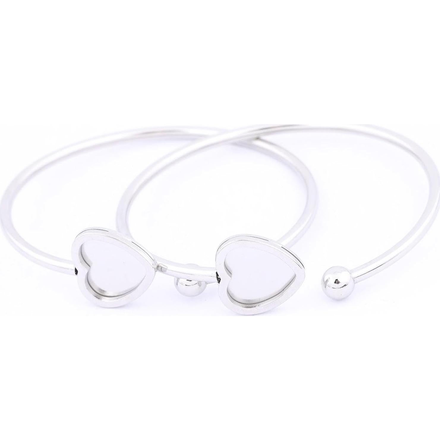 5 Piezas Base de Pulsera Corazón 12mm Acero Inoxidable Reidgaller