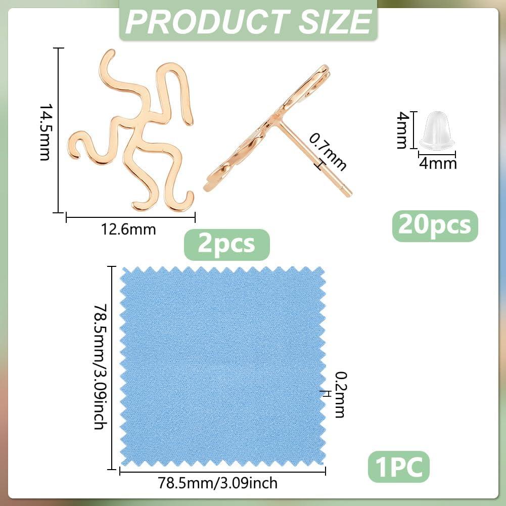 BENECREAT 925 Sterling Silver 5 Claw Prong Earring Blank, 0.49x0.57Inch Ring Base Finding for Irregular Gemstone Setting Jewelry Making DIY Fashion Earring(Matte Gold)