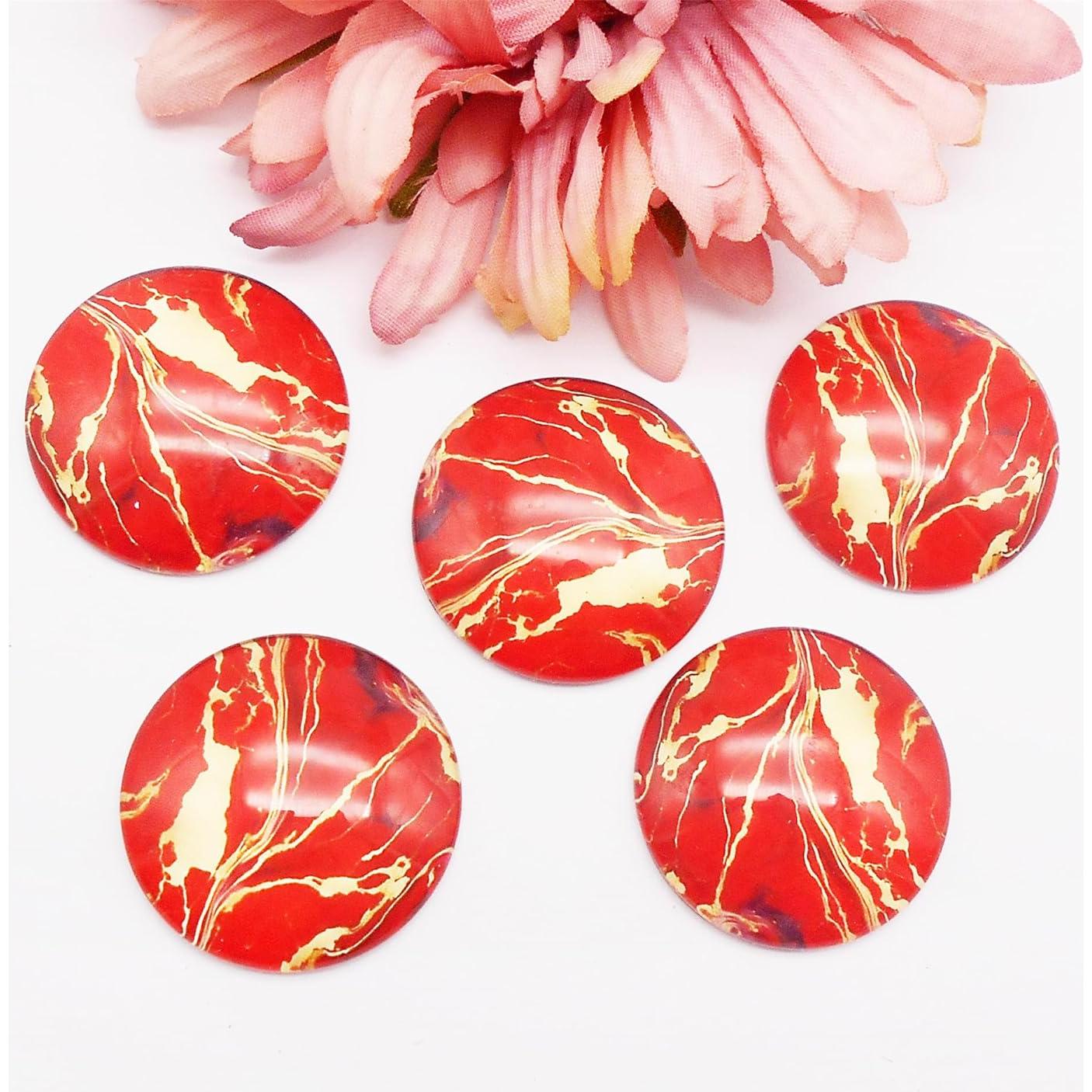 48 Cabujones de Vidrio Coloridos 18mm para Joyas DIY - Julie Wang