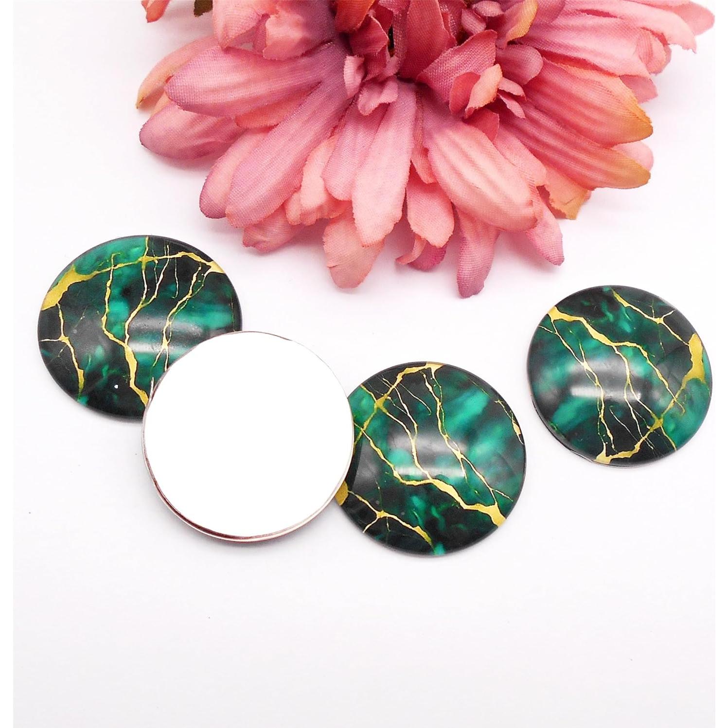 48 Cabujones de Vidrio Coloridos 18mm para Joyas DIY - Julie Wang