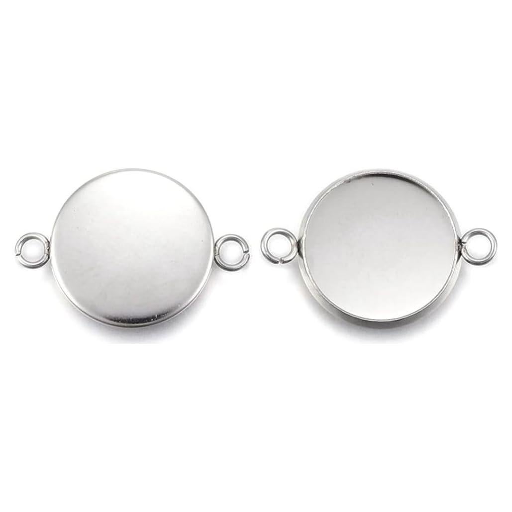 50pcs Conectores Bezel Acero Inoxidable 12mm Adabele