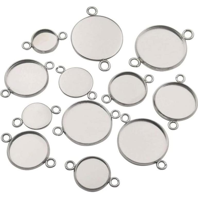 50pcs Conectores Bezel Acero Inoxidable 12mm Adabele