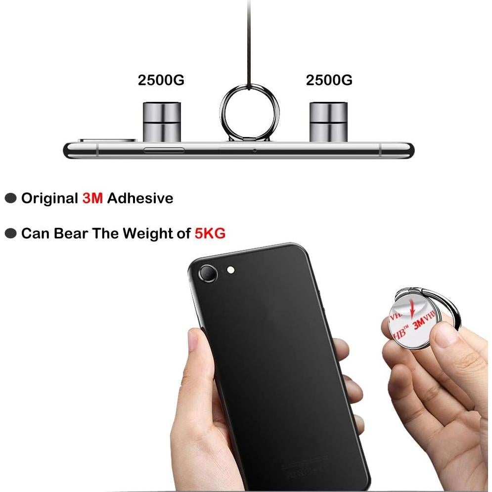 Soporte Anillo para Teléfono Pikabo Brillo Plateado Ajustable