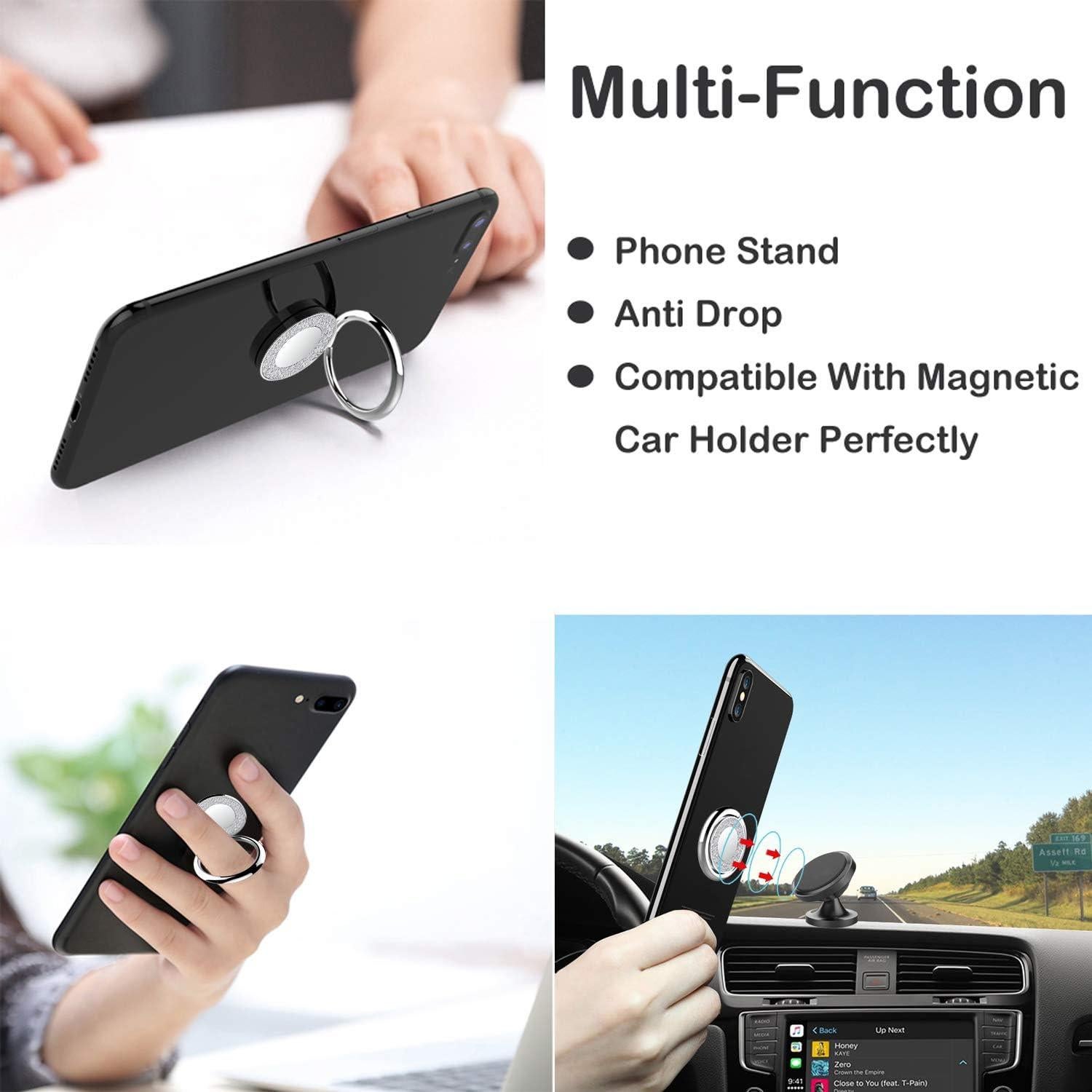 Soporte Anillo para Teléfono Pikabo Brillo Plateado Ajustable