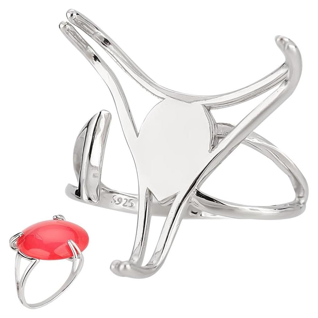 Base de Anillo Ajustable Plata Esterlina 925 PH PandaHall 17mm