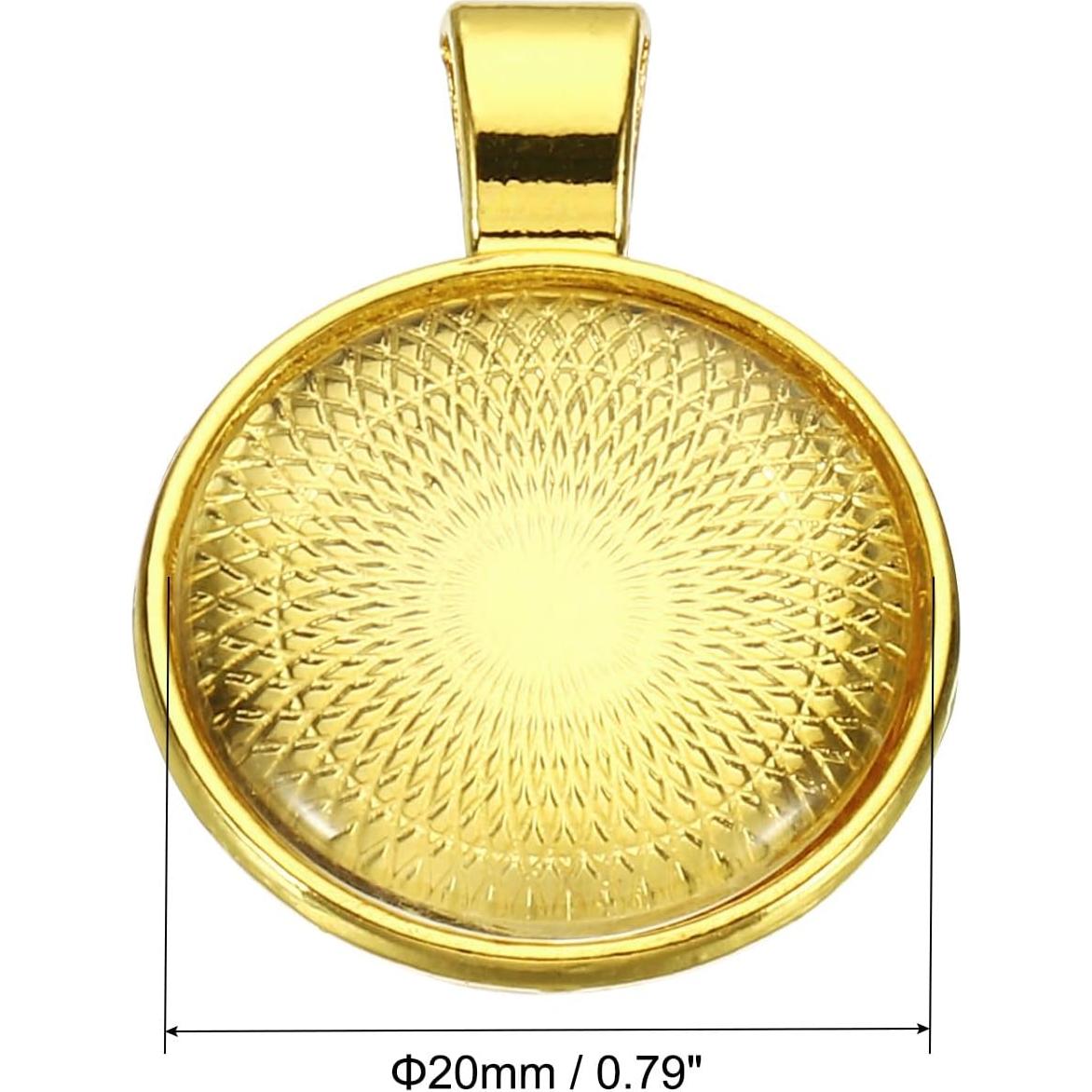 Bandejas de Colgante PATIKIL 30 Conjuntos 20mm Oro Brillante