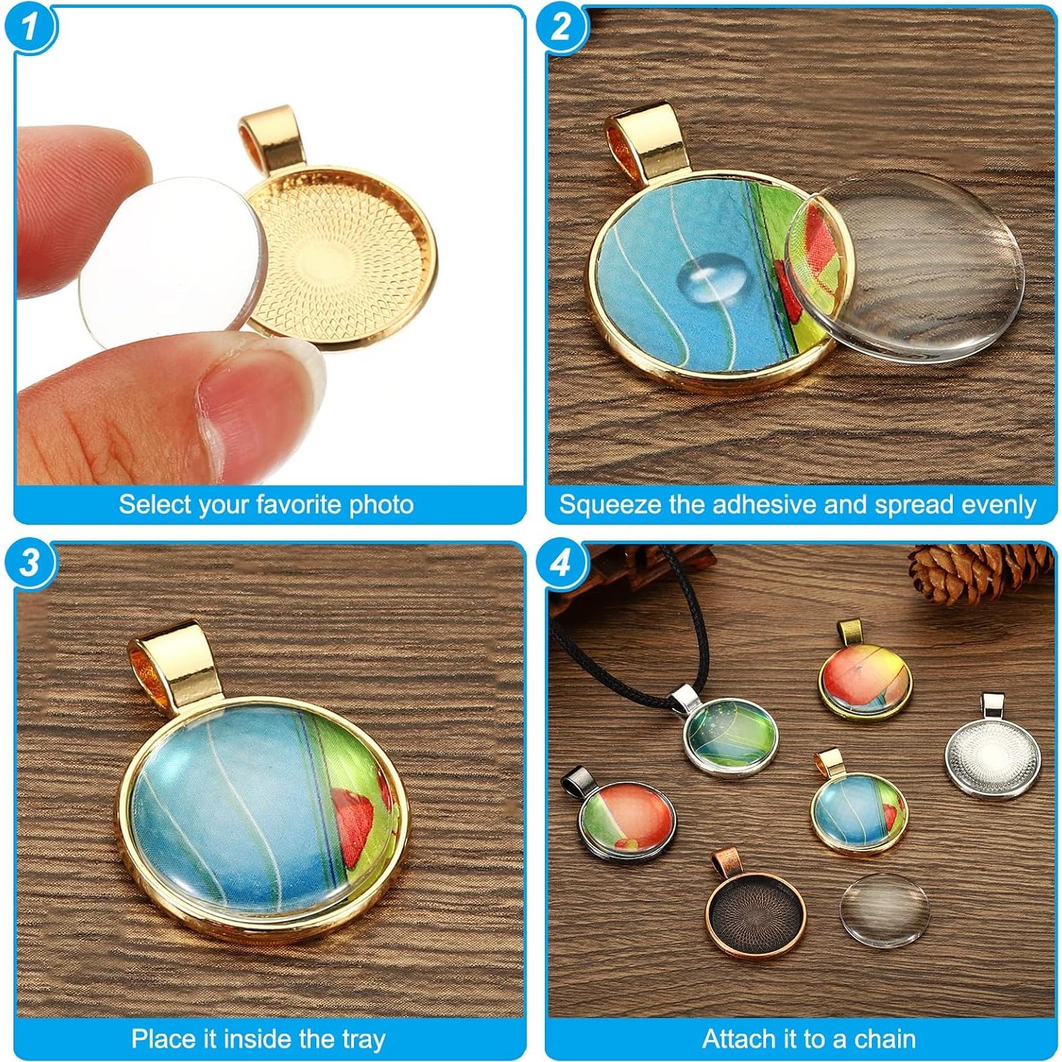 Bandejas de Colgante PATIKIL 30 Conjuntos 20mm Oro Brillante