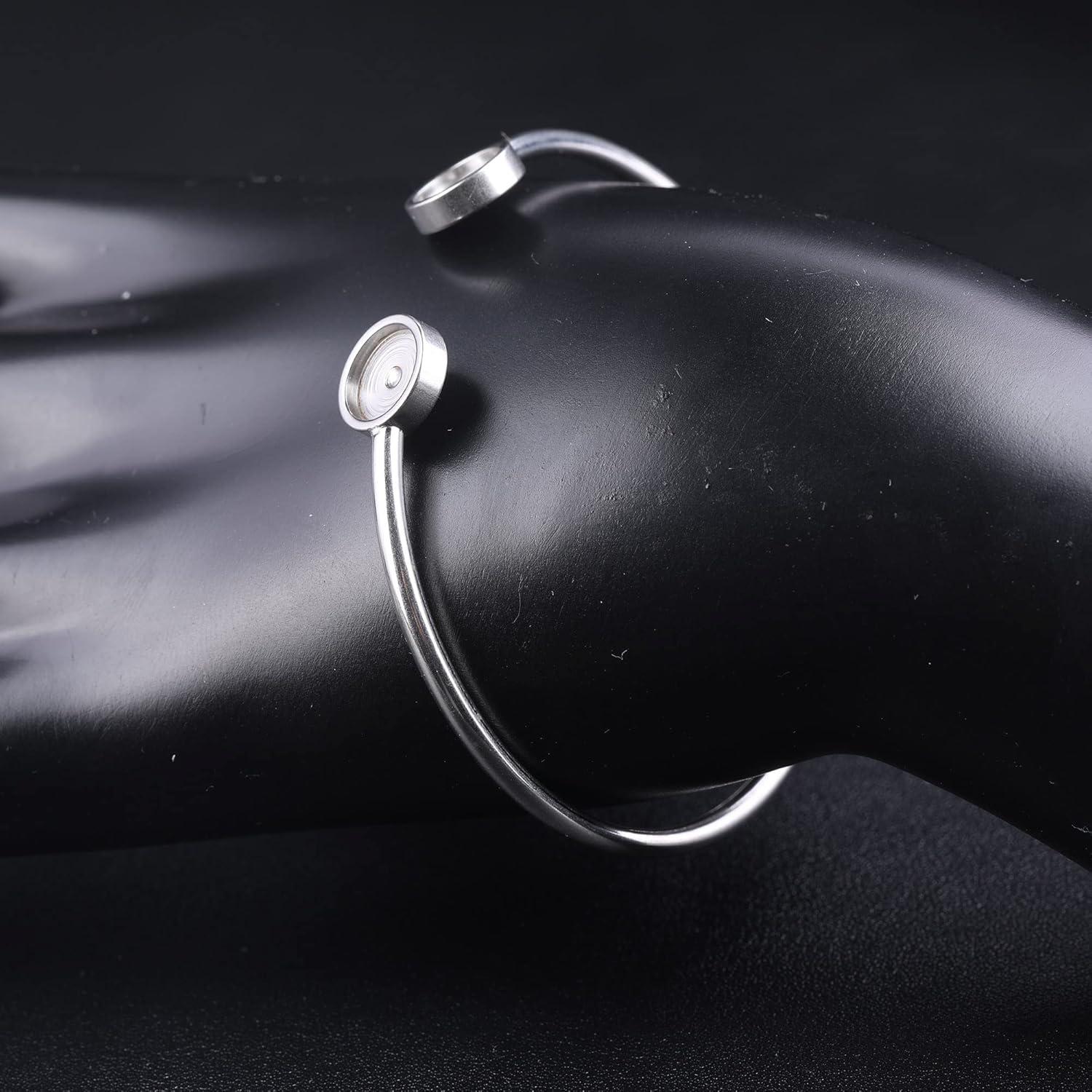 5 Piezas Base de Pulsera Cuff Acero Inoxidable 8mm DIY Joyería