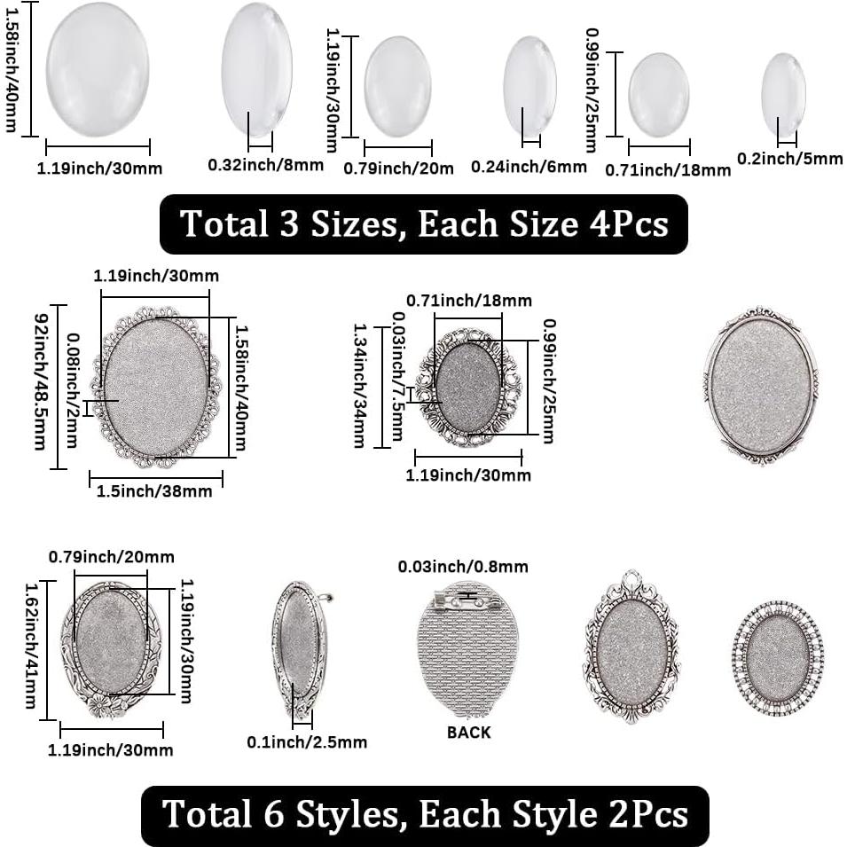 Kits de Fabricación de Broches Cabochon SUNNYCLUE 12 Piezas