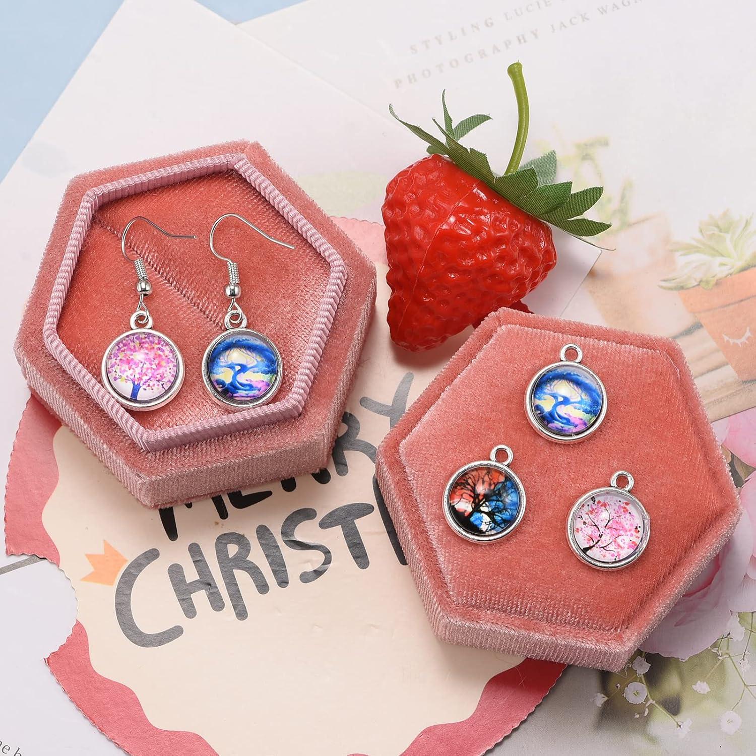 60 Bandejas de Colgante Redondas 12mm Zinc Plata para DIY